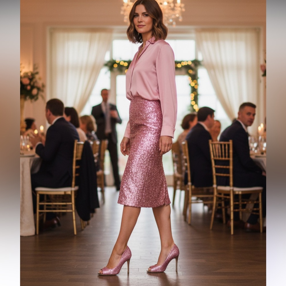 Enzo Angiolini pink sparkle heels